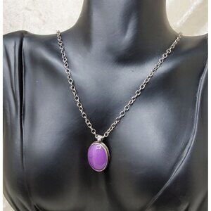 vintage mitzi original design sterling silver open back purple pendant necklace